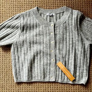 Reformation cropped short sleeve sweater